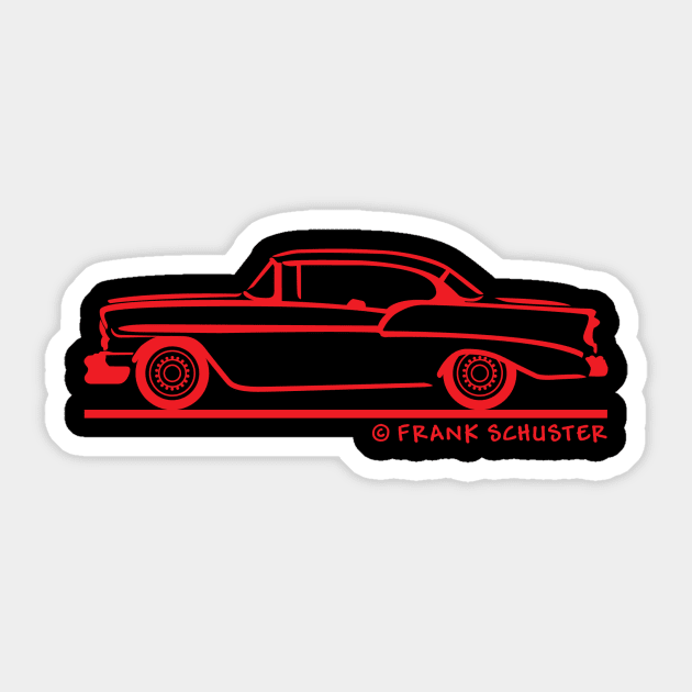 1956 Chevrolet Bel Air Sport Coupe Sticker by PauHanaDesign